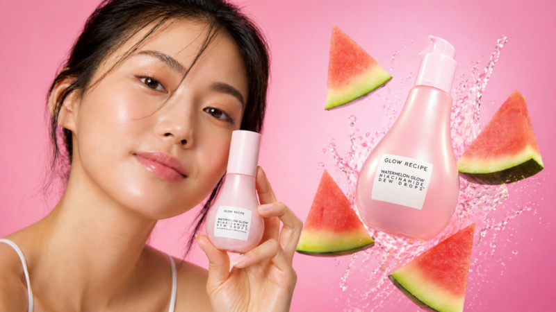 Glow Recipe Watermelon Glow Niacinamide Dew Drops serum bottle for glowing and dewy skin